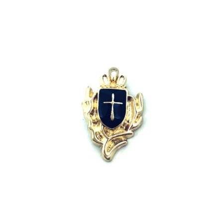 Gold Filled Black Enamel Cross Charm