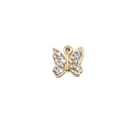 Gold Filled Rhinestone Butterfly Charm